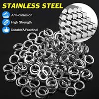 100PCS Fishing Split Rings Stainless Steel Lure Rings Flattened Hyber Split Rings for Fishing Lures Solid Snap Rings Saltwater