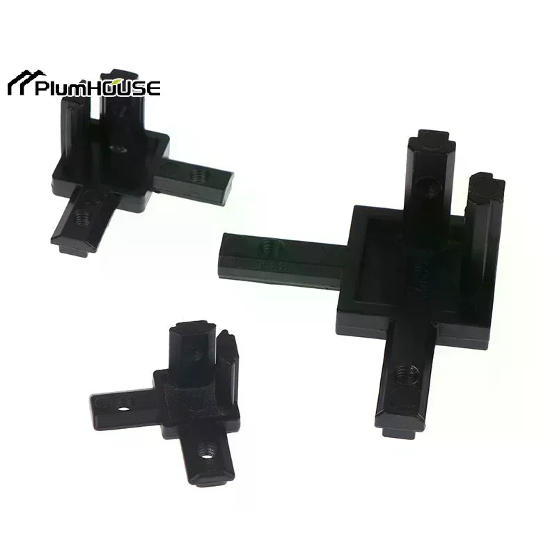 4Pcs Black 3 Way End Angle Bracket Connectors For Europe 1515 2020 National 3030 Standard Aluminium Extrusion Profile Sockets