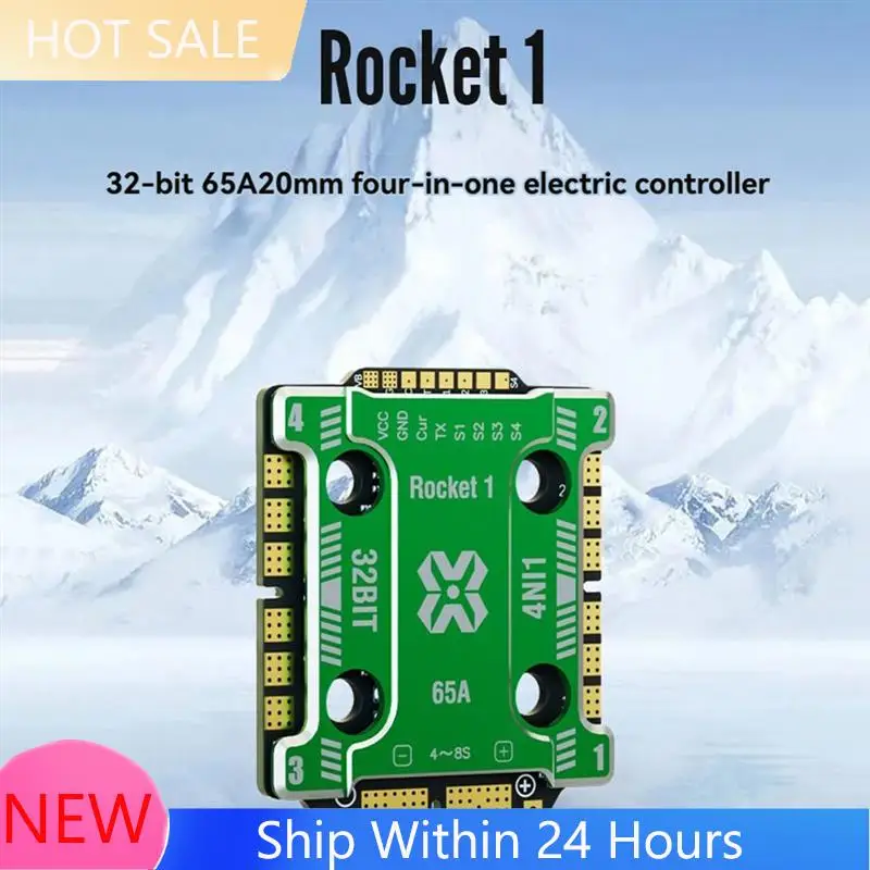 ~ 【EM estoque】 4-em-1 ESC 2065 AM32 32Bit 65A 4-8S Lipo para montagem de 20X20mm, inclui dissipador de calor de liga de alumínio para drone RC FPV