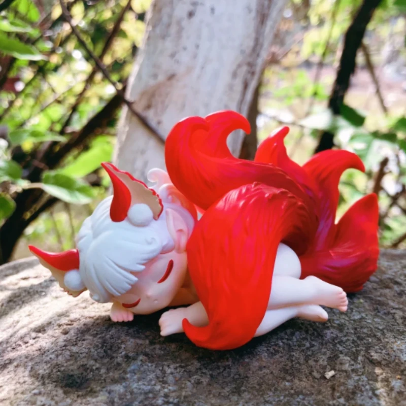 Sleep Elf in The Forest Series Blind Box Kawaii أنيمي عمل أرقام محيطية فريدة من نوعها لسطح المكتب نموذج الديكور نموذج المجموعة