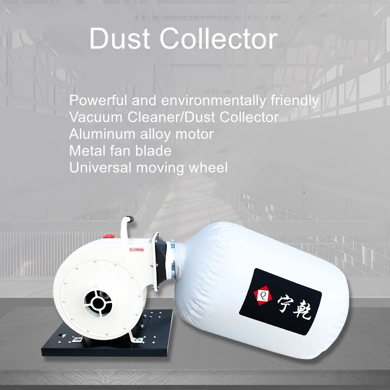 Dry woodworking vacuum dust collector movable single bag horizontal portable carry handle fan dust collector