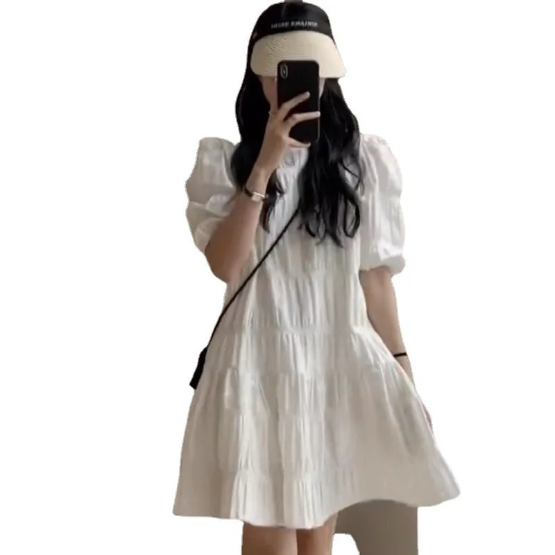 Ele Gentle Summer 2025 irt Dr Design Bubble Sve Midi Dr Ladylike Sle ort Sve Midi Dr Pure Color