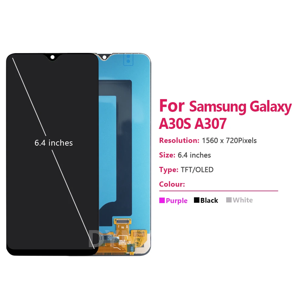 Super AMOLED New For Samsung Galaxy A30S LCD Display Touch Screen Digitizer Assembly Part A307F A307G A307FN A307GN LCD Display