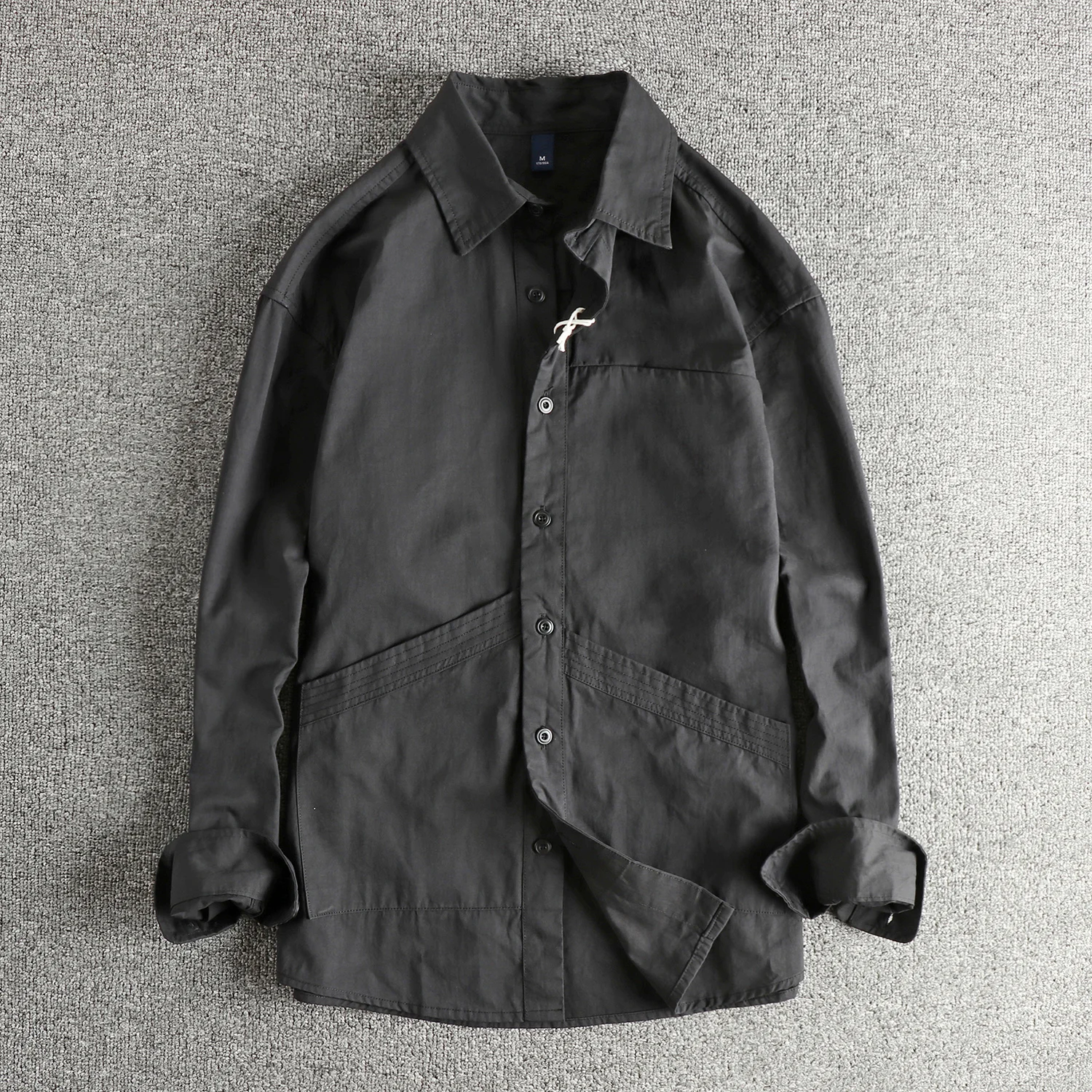 

Осенняя мужская новая рубашка из тканой ткани высокой плотности с длинными рукавами, модная и красивая модная рубашка-куртка