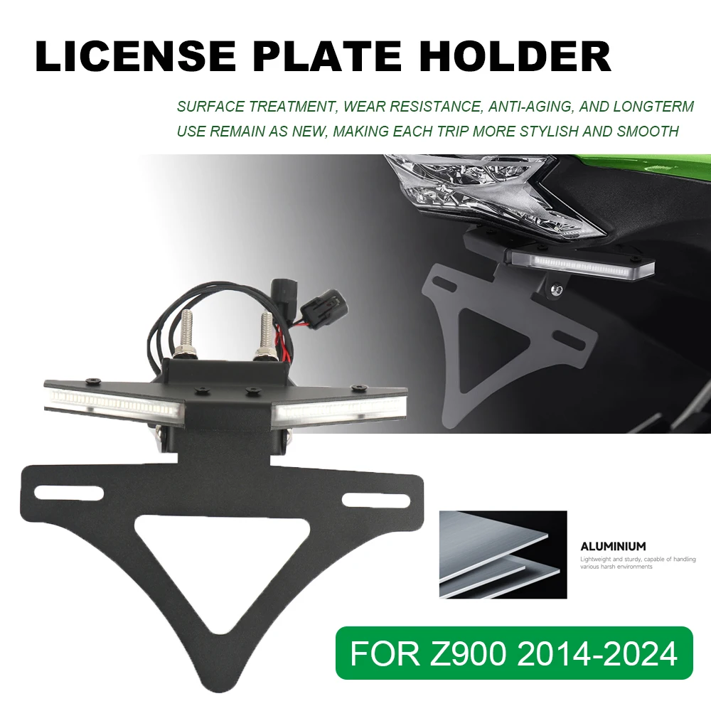 

Motorcycle NEW license plate holder turn signal integrated license plate holder short tail For Kawasaki Z900 z900 2014-2024