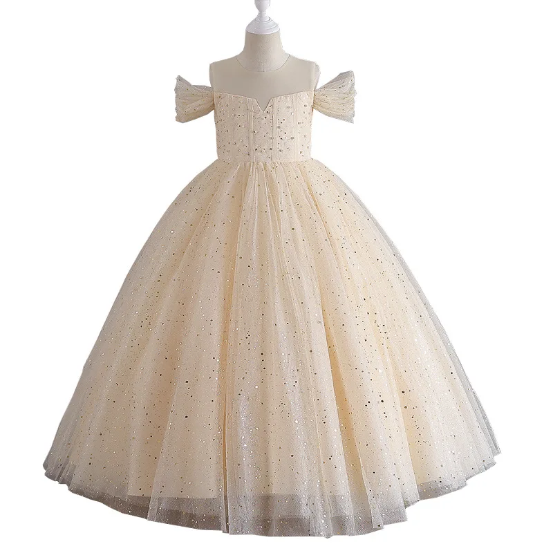 2024 new girls high-end dress strapless dress children's tuxedo princess dress runway piano show evening dress