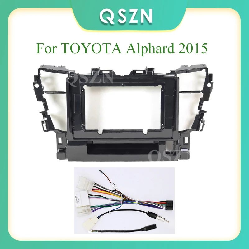 

QSZN Car 2Din Stereo Radio 10 Inch Fascia Frame For TOYOTA Alphard 2015 Audio Fitting Adaptor Facia Panel Frame Kits