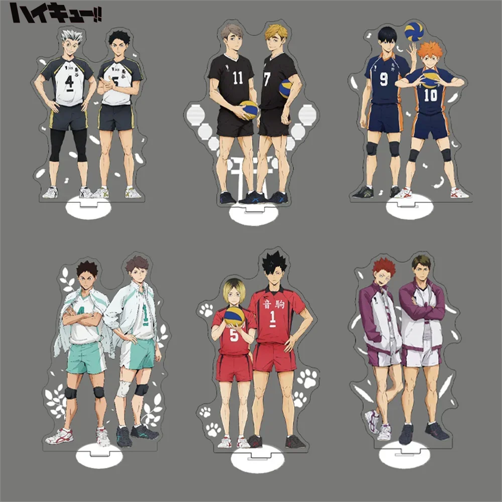 

Акриловые декоративные настольные украшения Haikyuu Anime 2D, 15 см, в мультяшном стиле, идеальный подарок для фанатов аниме, аксессуары для студенческого стола