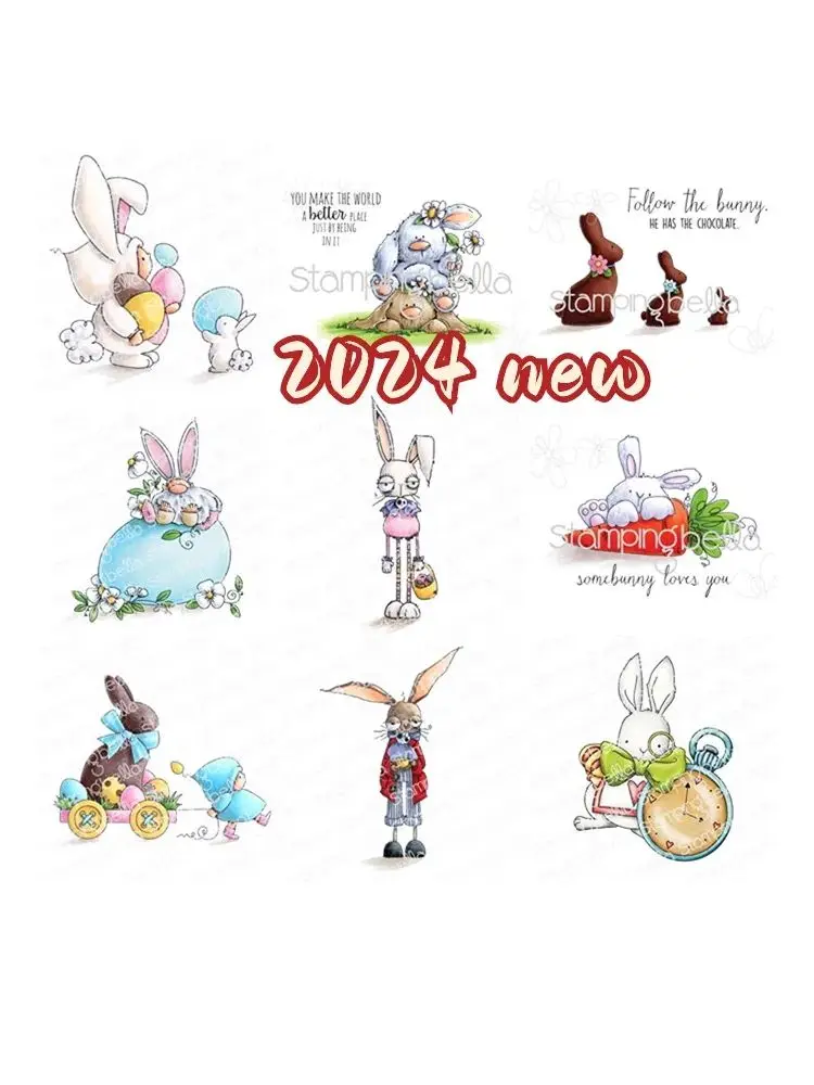 BUNDLE GIRL BUNNY tampon en caoutchouc 2025 nouvelles matrices de découpe Scrapbook journal décoration pochoir modèle de gaufrage bricolage carte de voeux