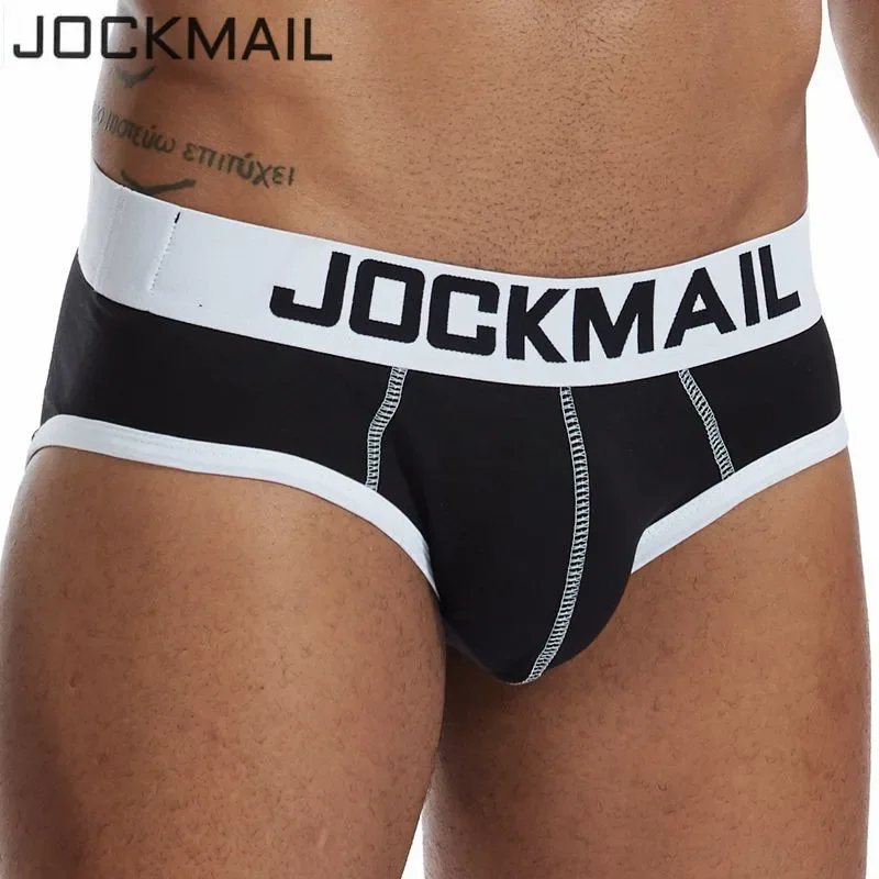 JOCKMAIL ماركة رجالي ملابس داخلية بيكيني القطن أساسيات الكلاسيكية مثير الرجال ملخصات U محدب calzonsillos Hombre Cueca مثلي الجنس الرجال سراويل داخلية