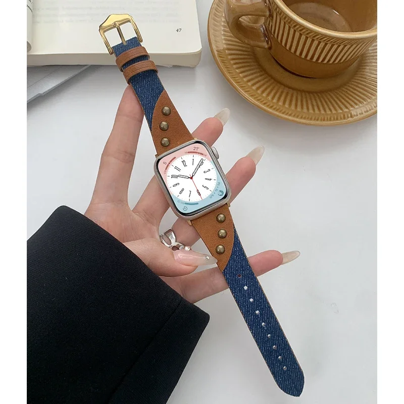 Leather strap for apple watch band 44mm 45mm 42mm 38mm 40mm 41mm Ultra 49mm Designer Luxury band iwatch 9 8 7 6 5 4 se watchband