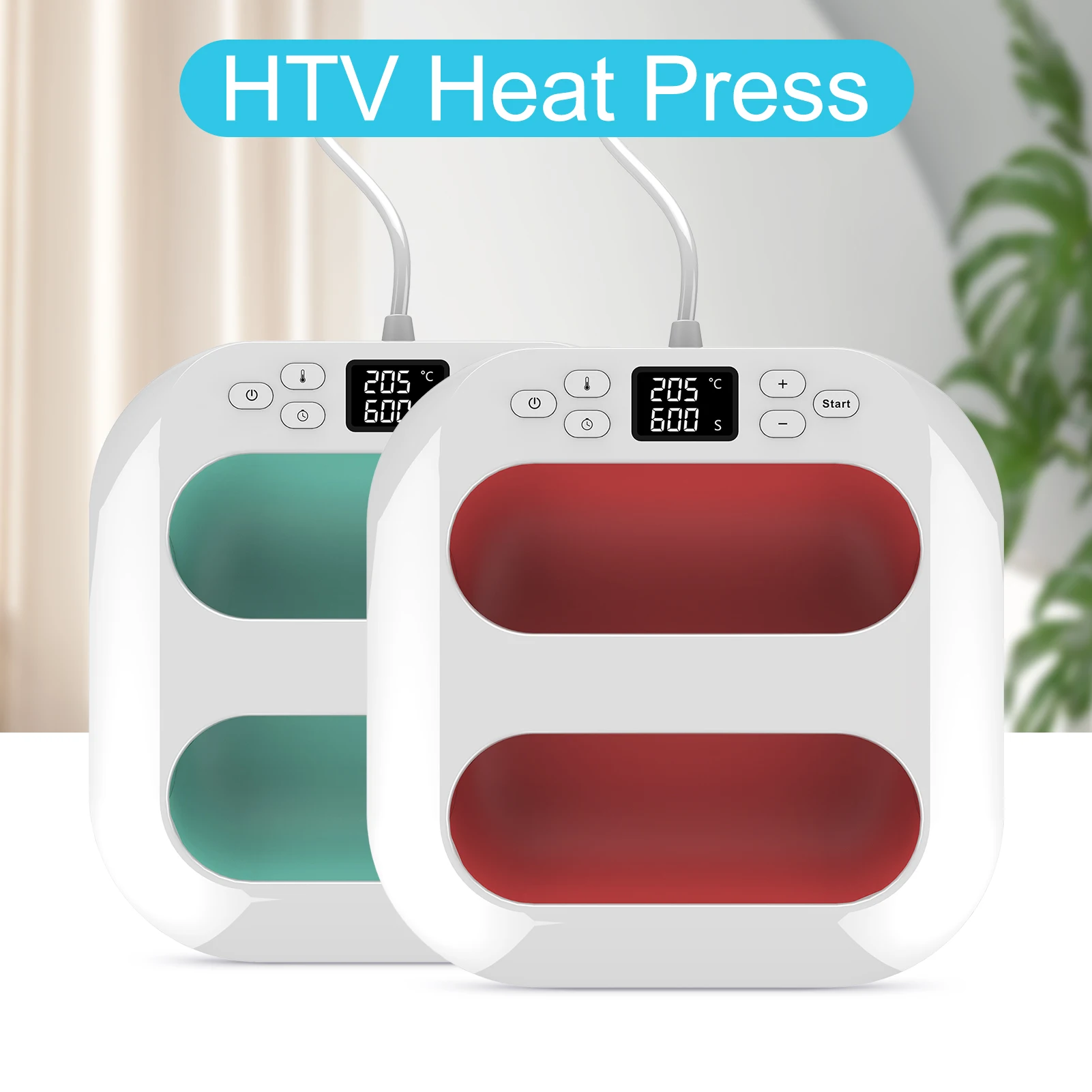Handheld Heat Press Machine 9\'\'x9\'\' Iron Press Fast Heat Up Adjustable Temperature Timer Auto Shutdown for HTV Vinyl Shirt s Bag