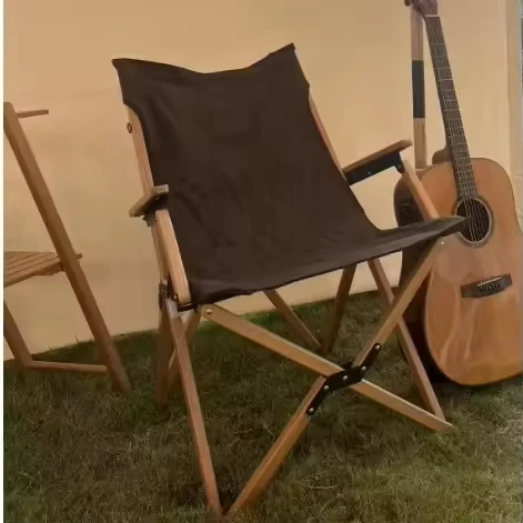 

Factory Leisure Canvas Wooden Outdoor Folding Makeup Beach Fishing High Chair With Backrest