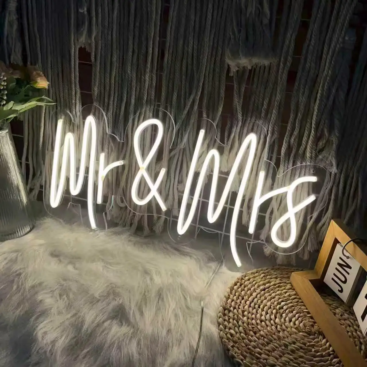 السيد والسيدة LED النيون ديكور الزفاف هدية للأزواج رومانسية الزفاف الذكرى عيد الحب الديكور أضواء النيون Led #2
