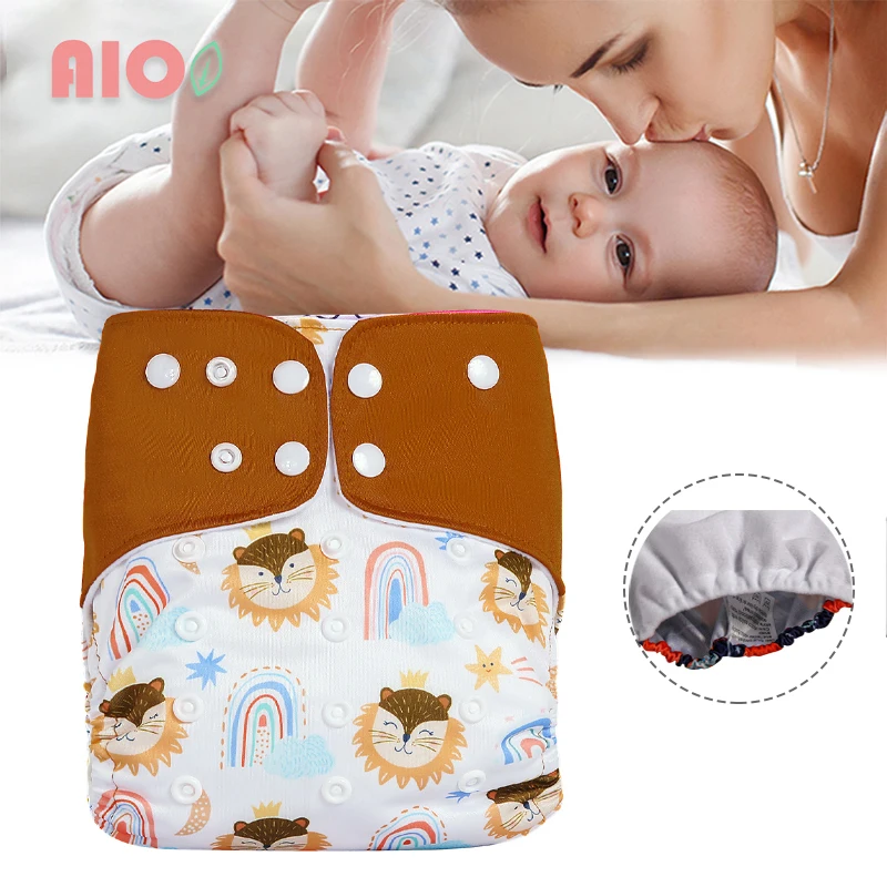 

Cartoon Lion Printed Eco-friendly Pocket Nappy Washable Toilet Training Pant Reusable Infant Cloth Diaper Baby Shower Gift 0-3Y