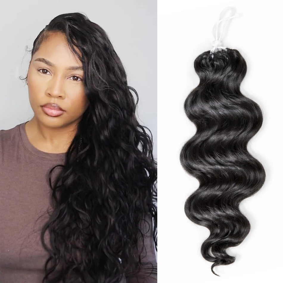 

Body Wave Remy Hair Pre Separated Braiding Hair Lightweight Crochet Human hair Extensions Reusable for Women Boho Hair Style