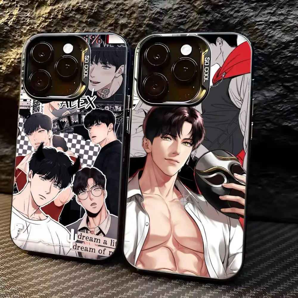 Funda para Teléfono Hot C-Comics B-Bj A-Alexs para iPhone 17, 16, 15, 14, 13, 12, 11 Plus, Pro Max, XS, Colorida Plateada y Negra