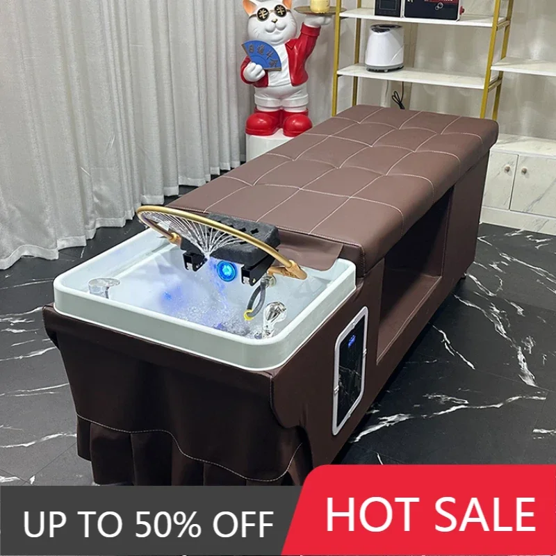 

Shampoo Spa Basin Japanese Scalp Treatment Water Nursing Barber Wash With Chair Backwash Units Hair Machine Haarwasstoel Leather