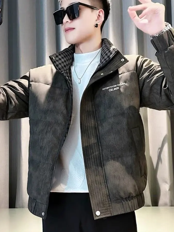 

Faionable Fce Jaet мужское приталенное пуховое хлопковое пальто зимнее теплое Thiened воротник-стойка на молнии повседневная верхняя одежда