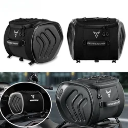 Universal Motorcycle Back Seat Bags Reflective Design Motorbike Touring Tail Bag Moto Rear Seat Bags Saddlebags 20L Waterproof