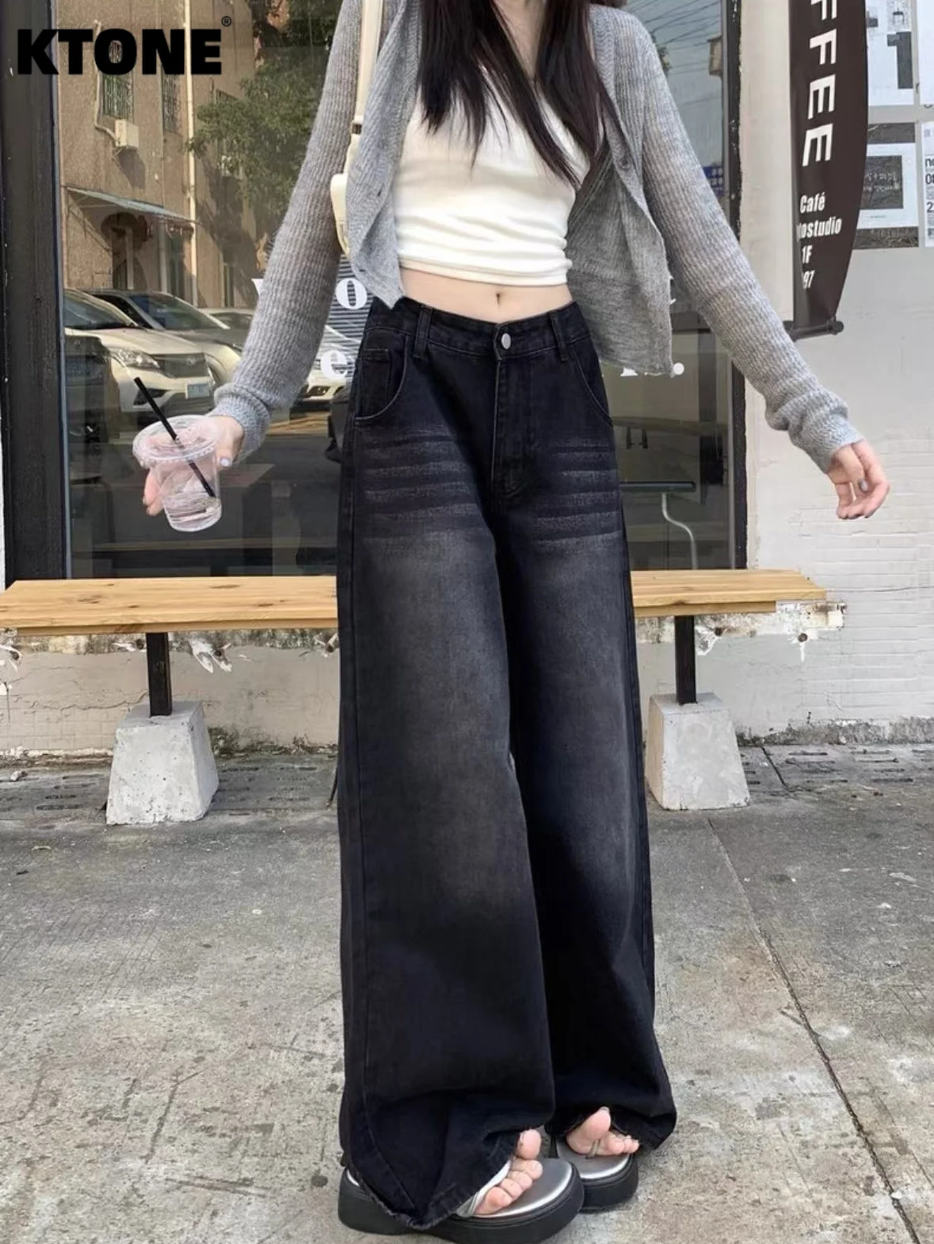 

Harajuku Jeans Men's Black Baggy Denim Streetwear Drip Original No accessories or belts included