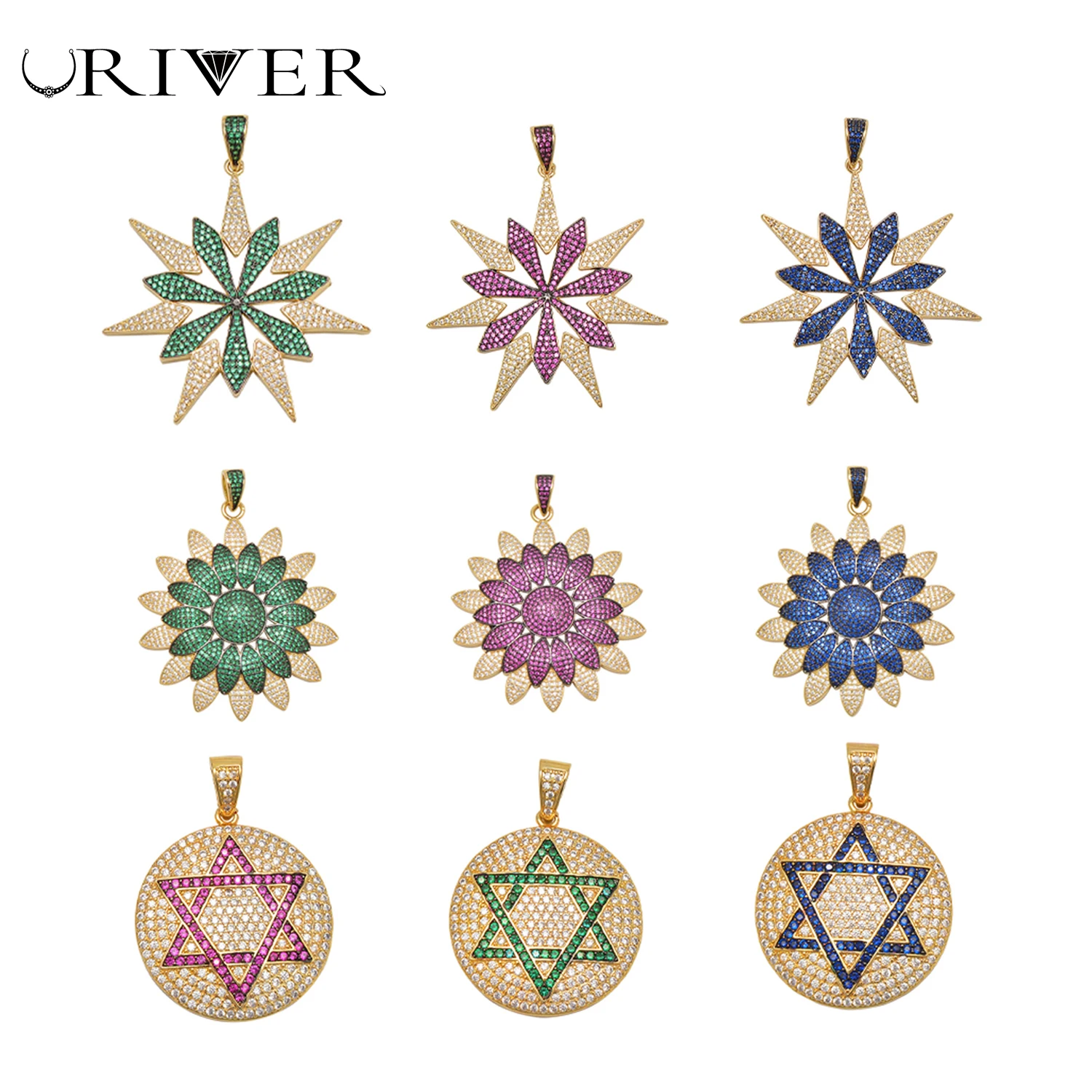 

Pendants for Women Pendant Clasp Flowers Hexaxed Star Charms DIY Necklace Bracelet Couple Chain High Quality Jewelry Accessories