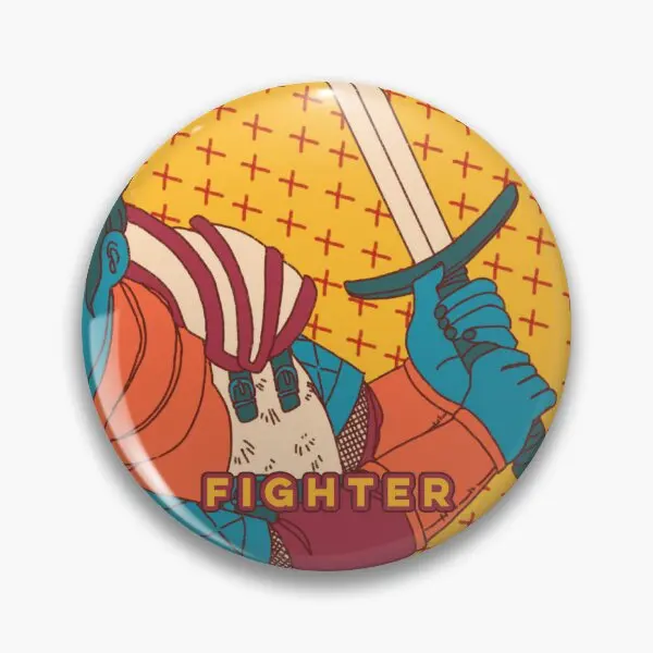 D D Classes Fighter  Soft Button Pin Clothes Collar Badge Creative Metal Gift Hat Decor Jewelry Cartoon Fashion Cute Lapel Pin