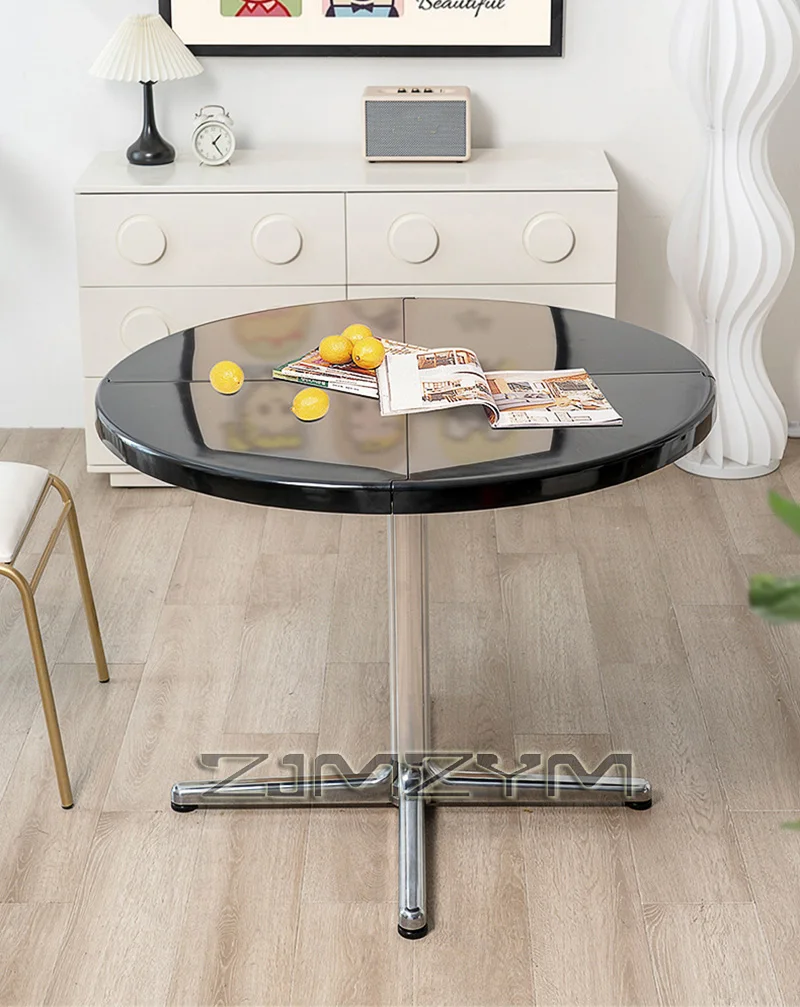 Multifunctional Household Folding Coffee Table Small Living Room round Plastic Dining Table for Restaurant Space-Saving Furnitur