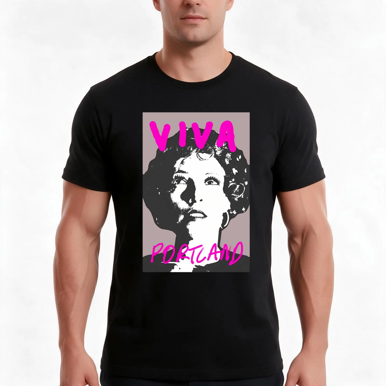 Viva Portland Factory Girl Graphic T-Shirt Summer Casual Cotton Tee Oversized Streetwear Tops Vintage Graphic Print