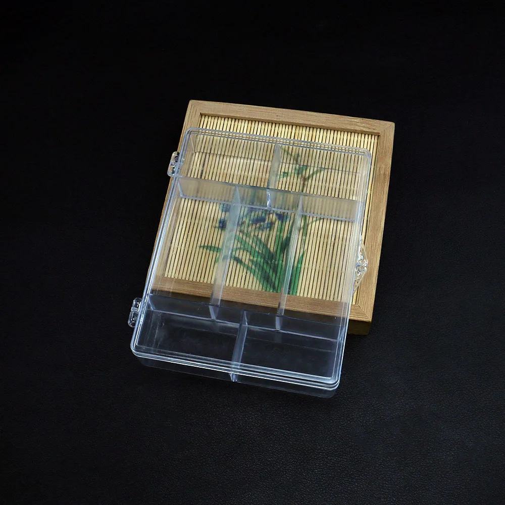 Multi-compartment Covered Jewelry Storage Box Small Transparent Earring Rice Bead Display Tool Portable Organizational Container