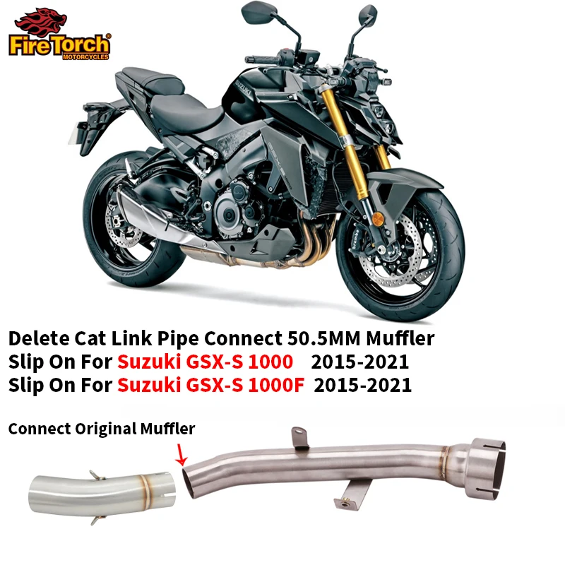 Motorcycle Exhaust System Mid Intermediate Connect LInk Pipe 51mm For Suzuki GSXS1000 GSX-S1000 GSX S1000F KATANA 1000 2015-2021