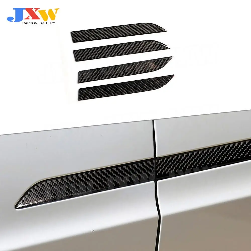 

Carbon Fiber Exterior Trims Car Door Handles Decorative Decal Cover Stickers For Tesla Model X 2014-2019 Car Styling