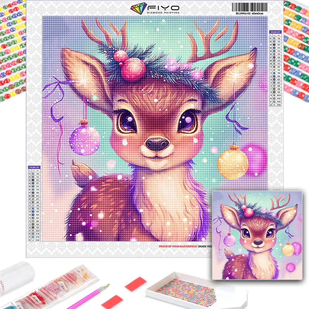 DIY Merry Christmas Diamond Embroidery Animal Deer Diamond Painting Octopus Mosaic Rhinestone Wall Paintings Art Home Decor Gift