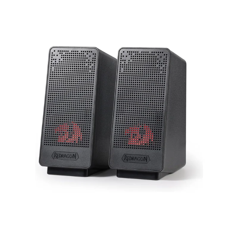 Redragon GS513 PC Gaming Speaker, 2.0 Channel Stereo Desktop Quality Bass USB Computer Speaker with Red Backlight