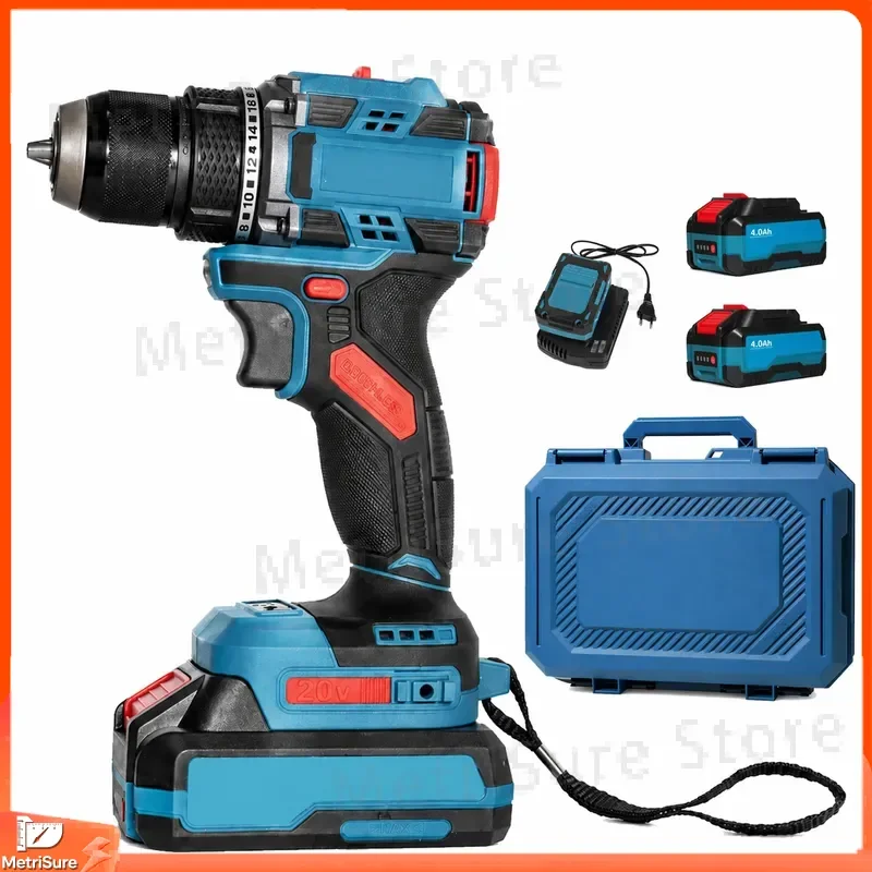Brushless Cordless Drill 20V Variable Speed Keyless Chuck Power Tool for DIY Home Improvement Drilling Screwdriving