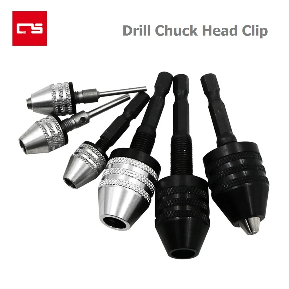 Drill Chuck Keyless Shaft Chuck Clamp 0.3-8mm Mini Drill Chuck Adapter 1/4\'\' Hex 2.35/3mm Round Shank Drill Bit Screwdriver Tool