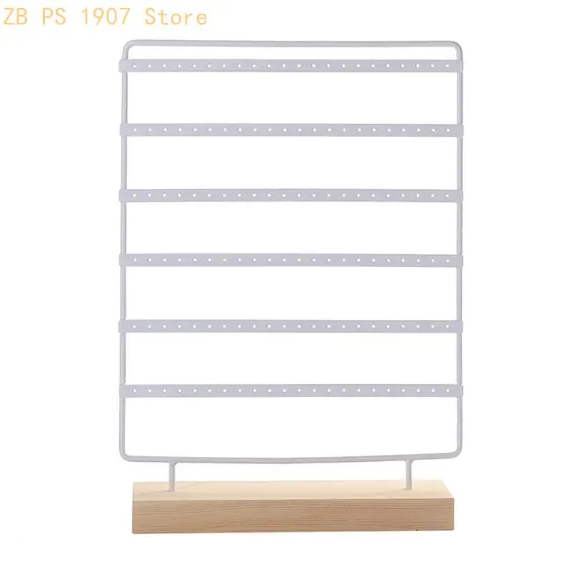 120 Hole Earring Holder Rack 6 Layers Jewelry Rack Alloy Earrings Display Shelf 55KA
