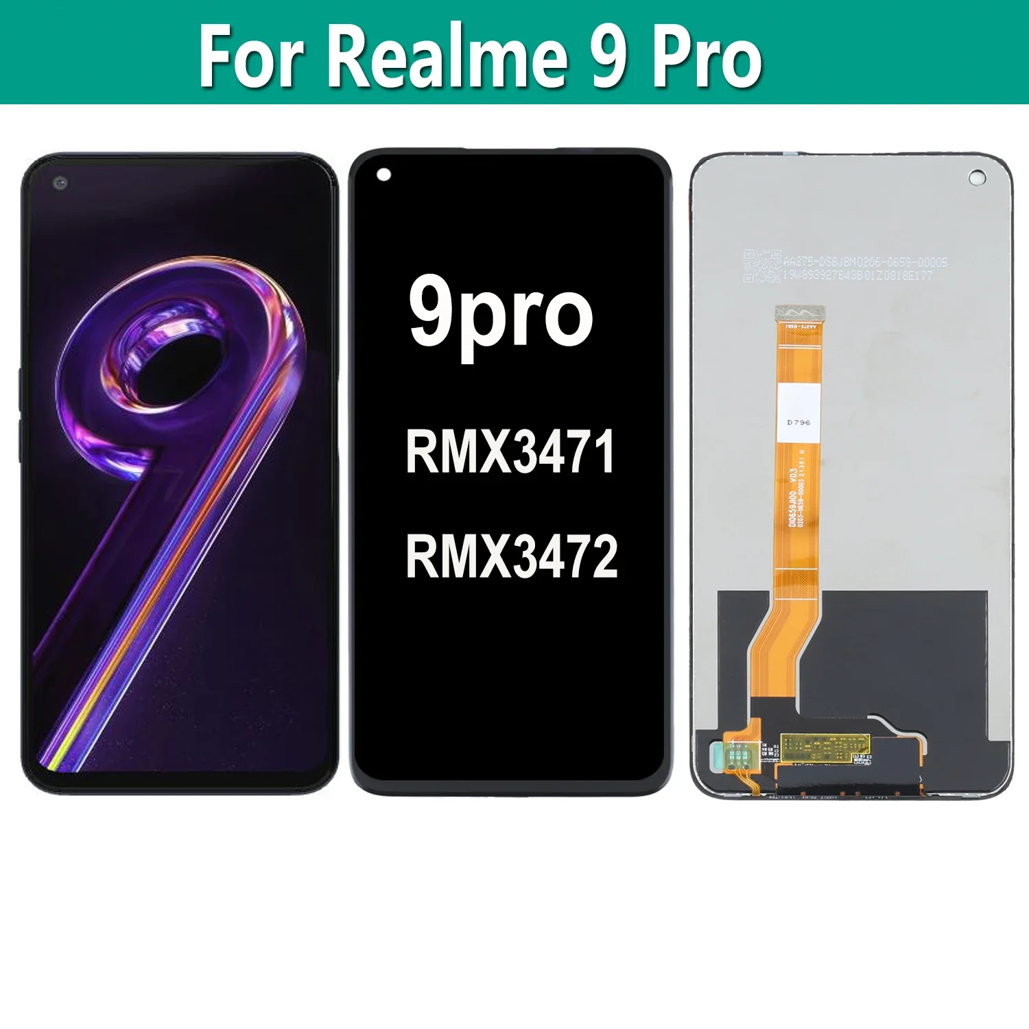 

For Realme 9 Pro RMX3471 RMX3472 LCD Display Touch Screen Digitizer Assembly For Realme9 Pro LCD