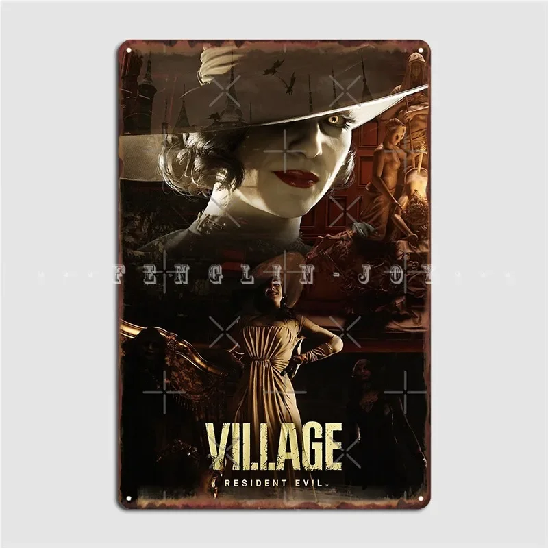 Re: Village grand Vampire dame Dimitrescu affiche Plaque métallique cinéma cuisine fête Vintage Plaques étain signe affiches