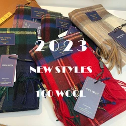 2022 inverno masculino xadrez lenço de lã cachecóis de caxemira para mulher echarpe foulard femme longo lã pashmina sjaal xales negócios cachecol