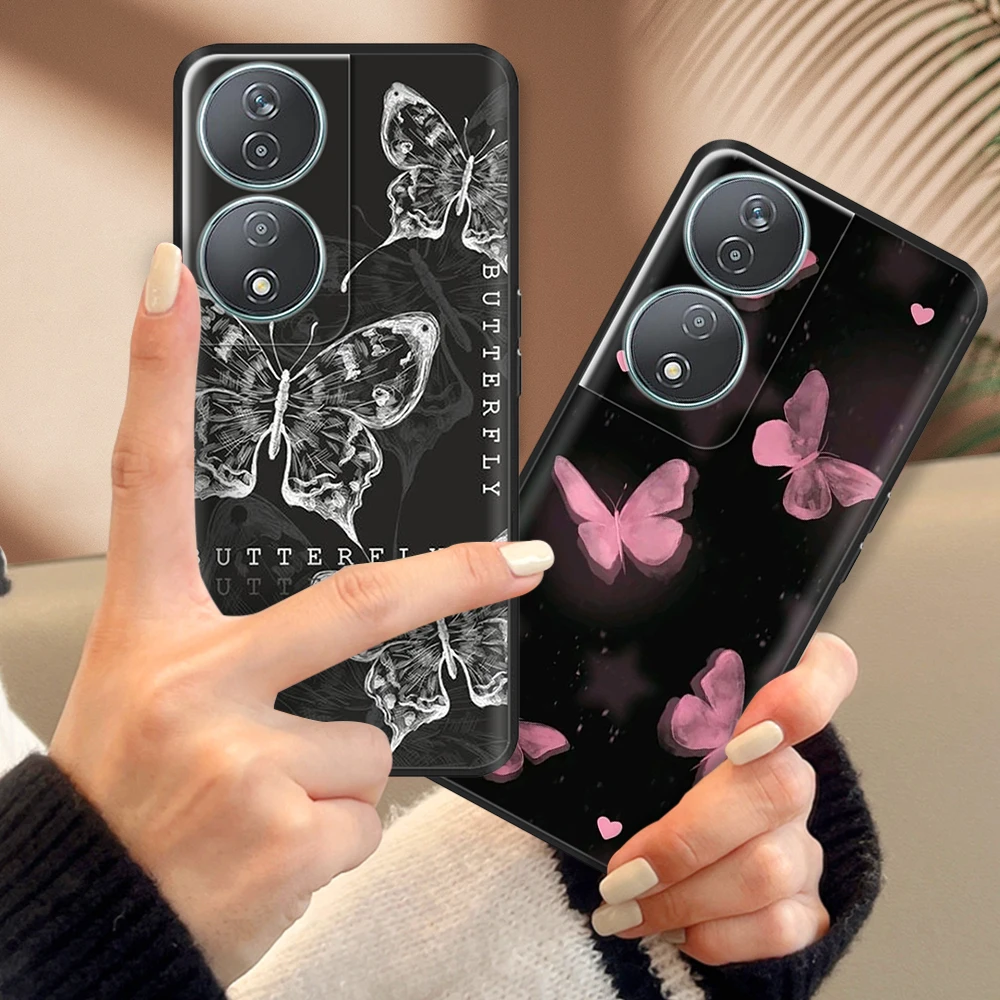 

For Honor 90 Smart Case Silicone Soft Cute Black Cover Shockoroof Fundas For Honor90 Smart Coque Protective Bumper Phone Cases