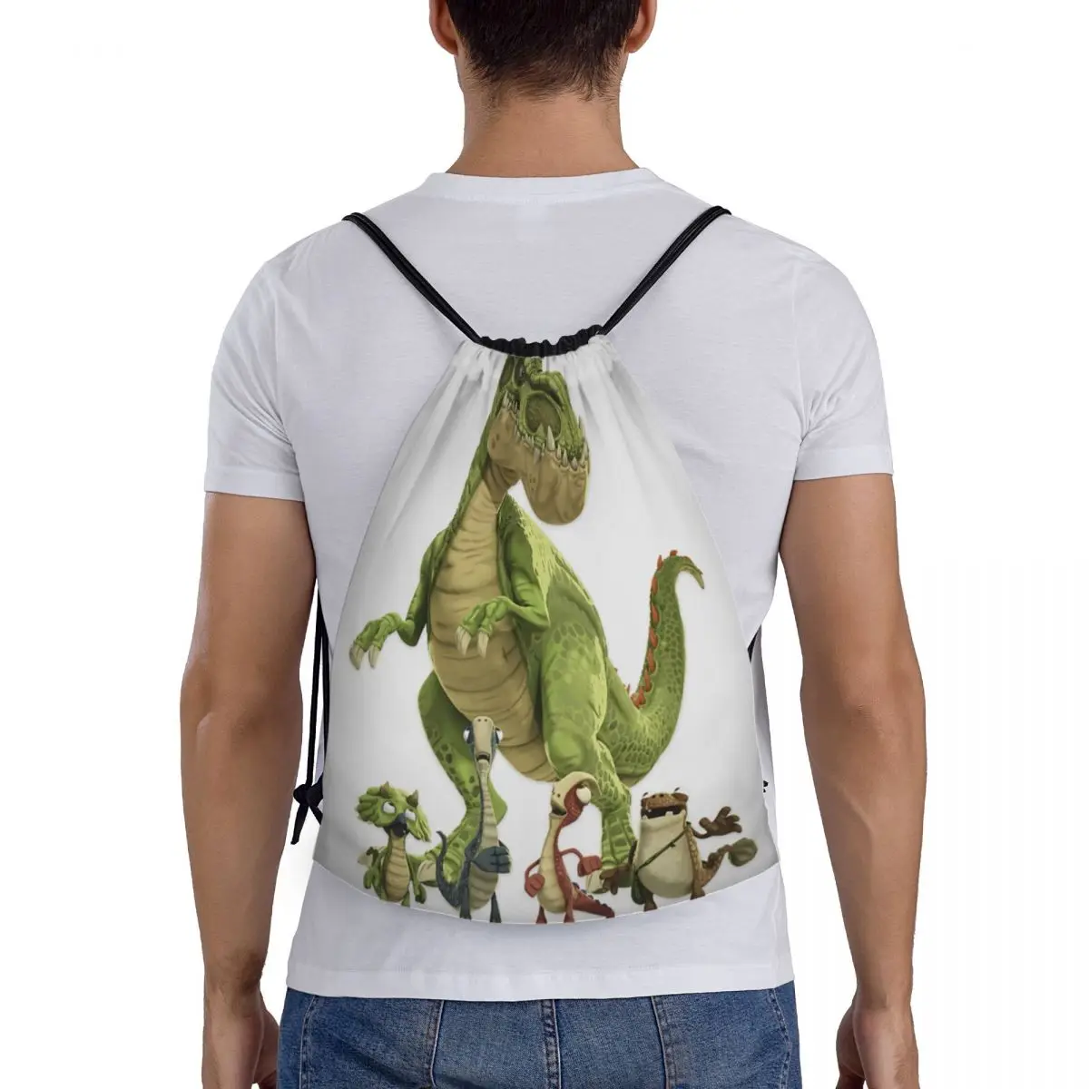 

Gigantosaurus Dinosaur Cartoon Kawaii Backpacks Casual Drawstring Bundle Pocket Sports Bag Book Bags for Man Woman Students