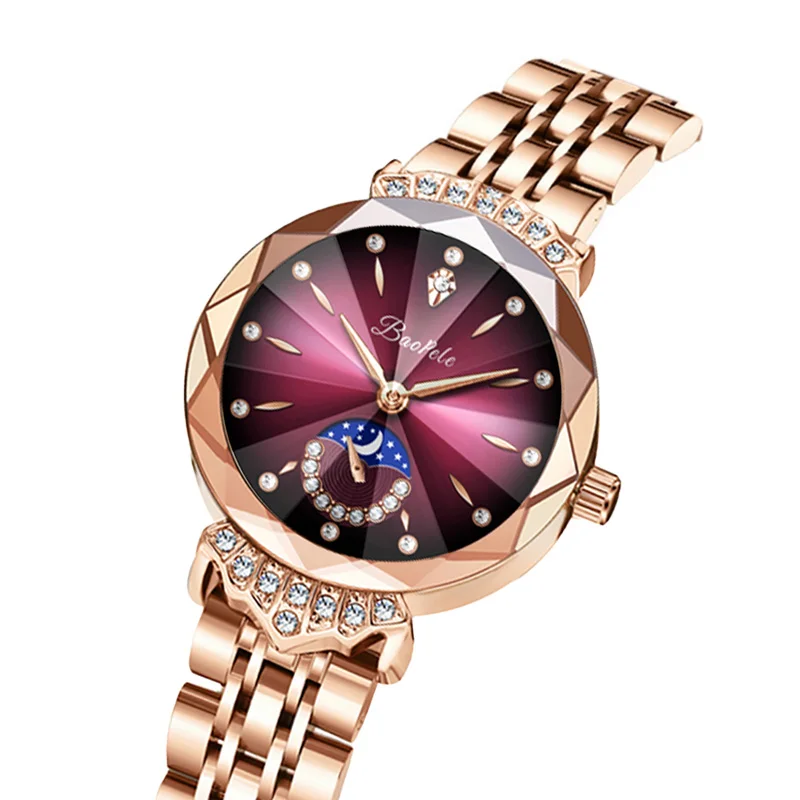 Elegant Women Watch Golden Steel Original Brands Fine Handwatch Female Fashion Gifts Waterproof Luxury Ladies Wristwatches Brown