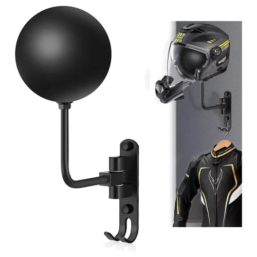 Imagen 1 del producto Soporte Colgante para Casco de Moto, Gancho para Casco, Perchero para Ropa de Ciclismo, Soporte para Funda de Moto/Auto 180 ° Gancho Doble Giratorio