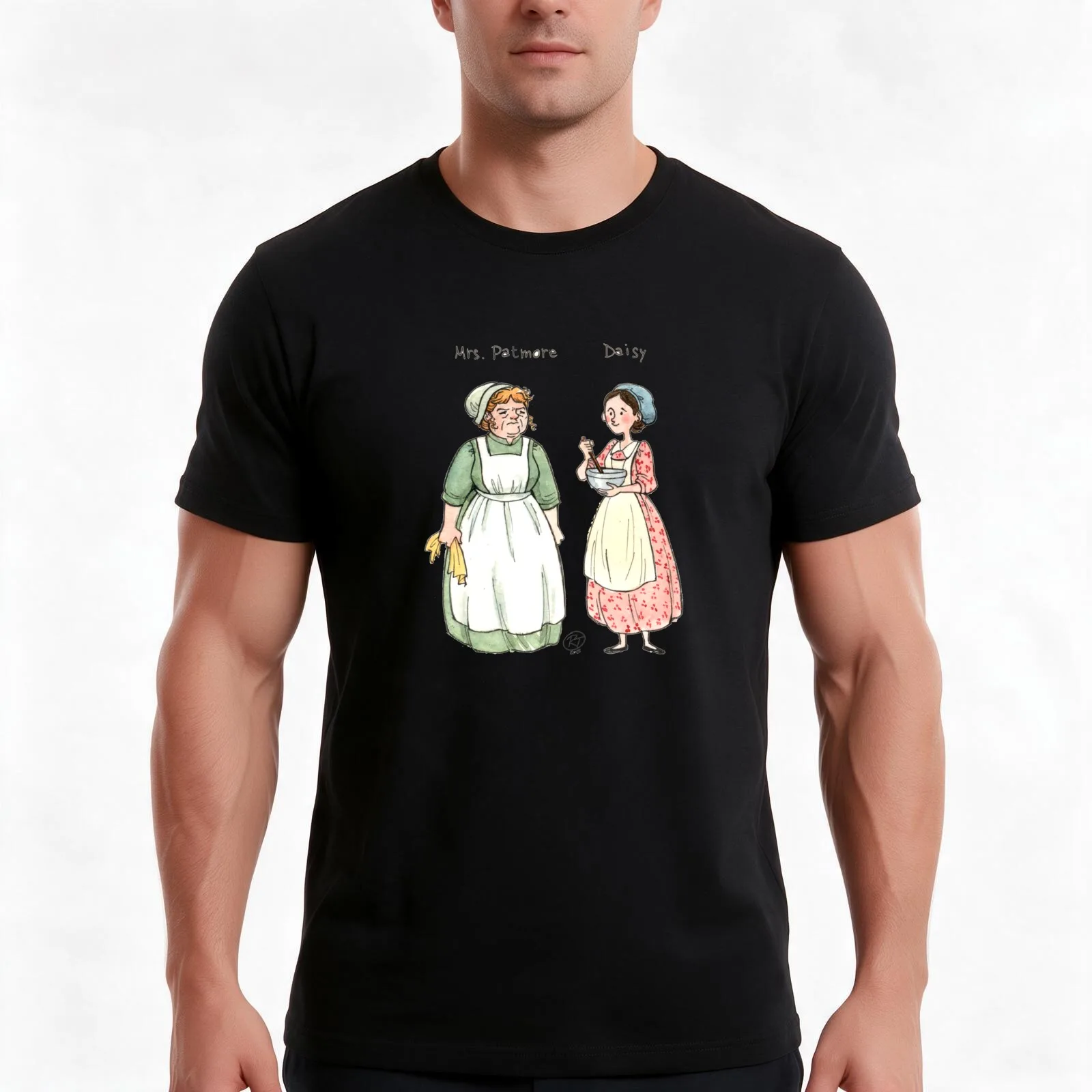 Mrs.Patmore-Daisy T-Shirt Summer Casual Cotton Tee Oversized Streetwear Tops Vintage Graphic Print Loose Fit Short Sleeve