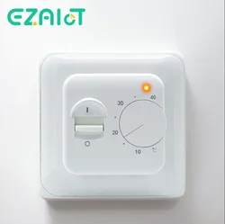 Thermostat de pièce de chauffage au sol électrique, câble de chauffage au sol manuel, contrôleur de température, compteur avec capteur, 220V, 16A