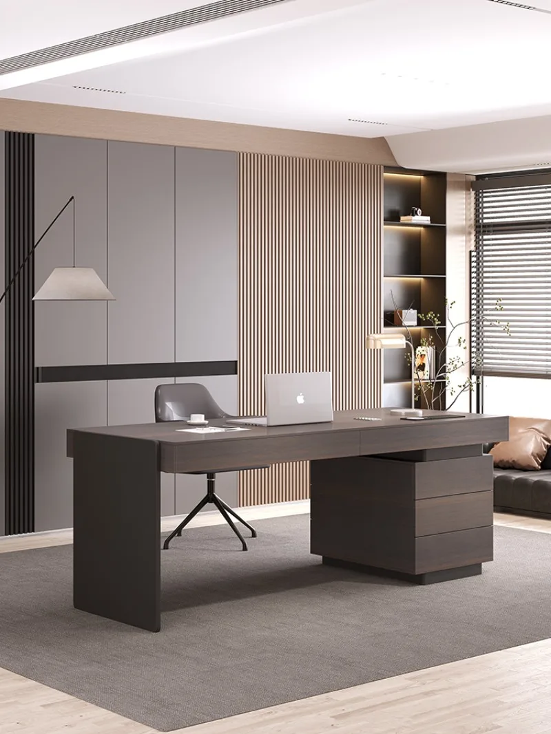 Italian light luxury desk, modern minimalist high-end desk, home lacquered study, simple computer desk, writing desk