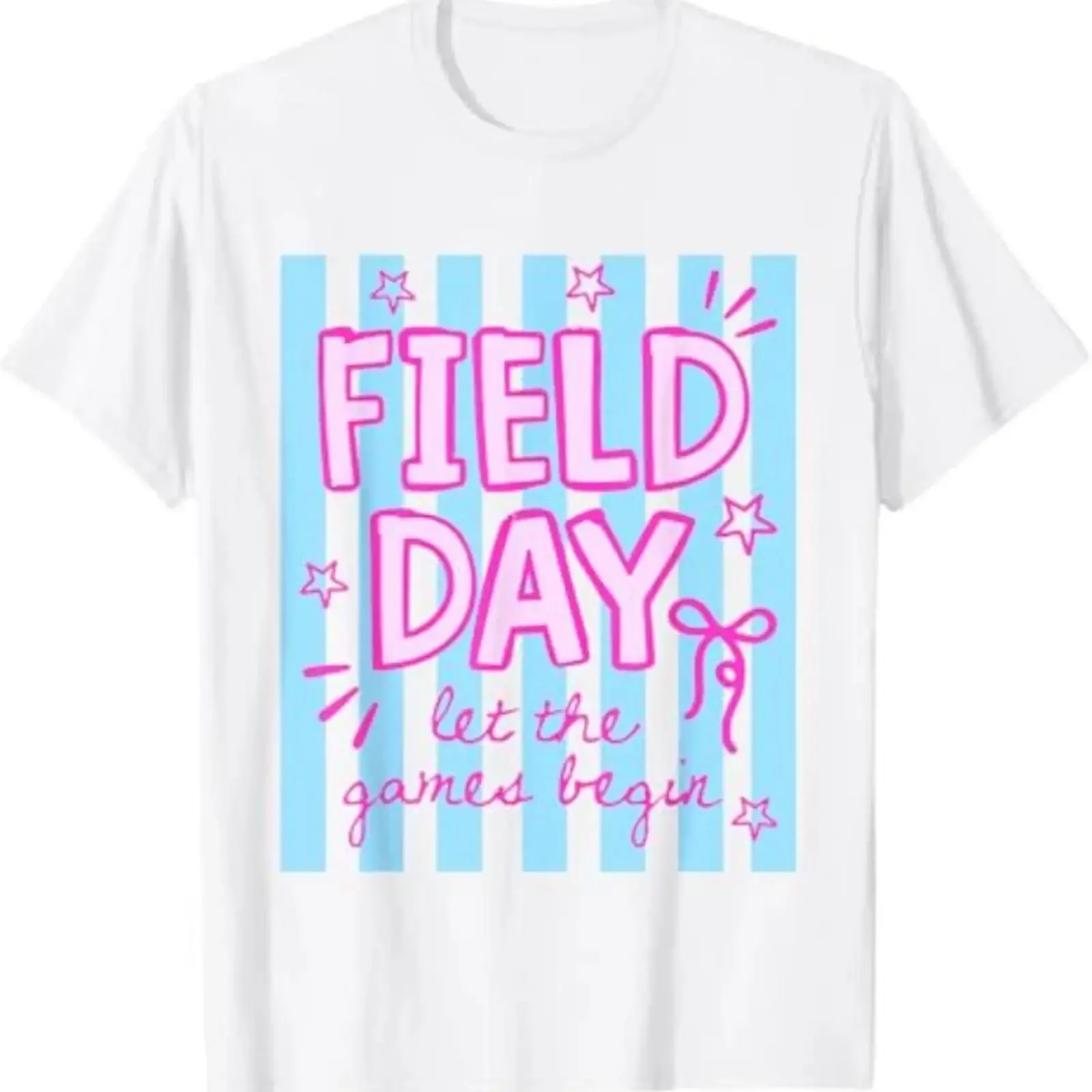 Camiseta Rayas Teacher Field Day Let The Games Begin School Event vintage Washed Stylish Comfortable designer clothes Stretched
