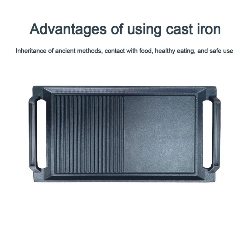 Cast iron rectangular non-stick baking pan for grill Black square baking pan