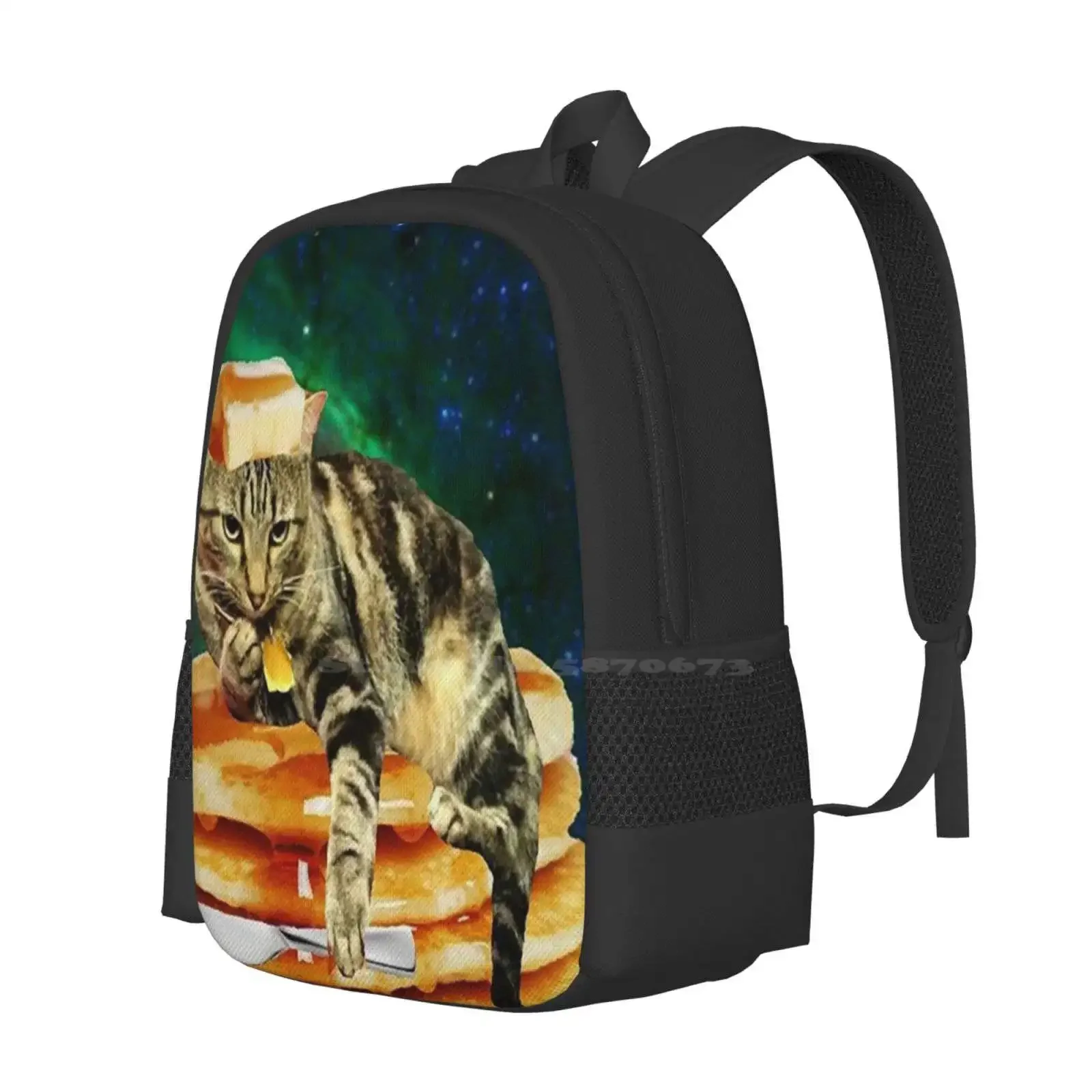زبدة على الرأس القط رائجة البيع حقيبة مدرسية على ظهره حقائب الموضة الإفطار الغذاء الفطائر زبدة Catsinspace Spacecats Tacoelgato